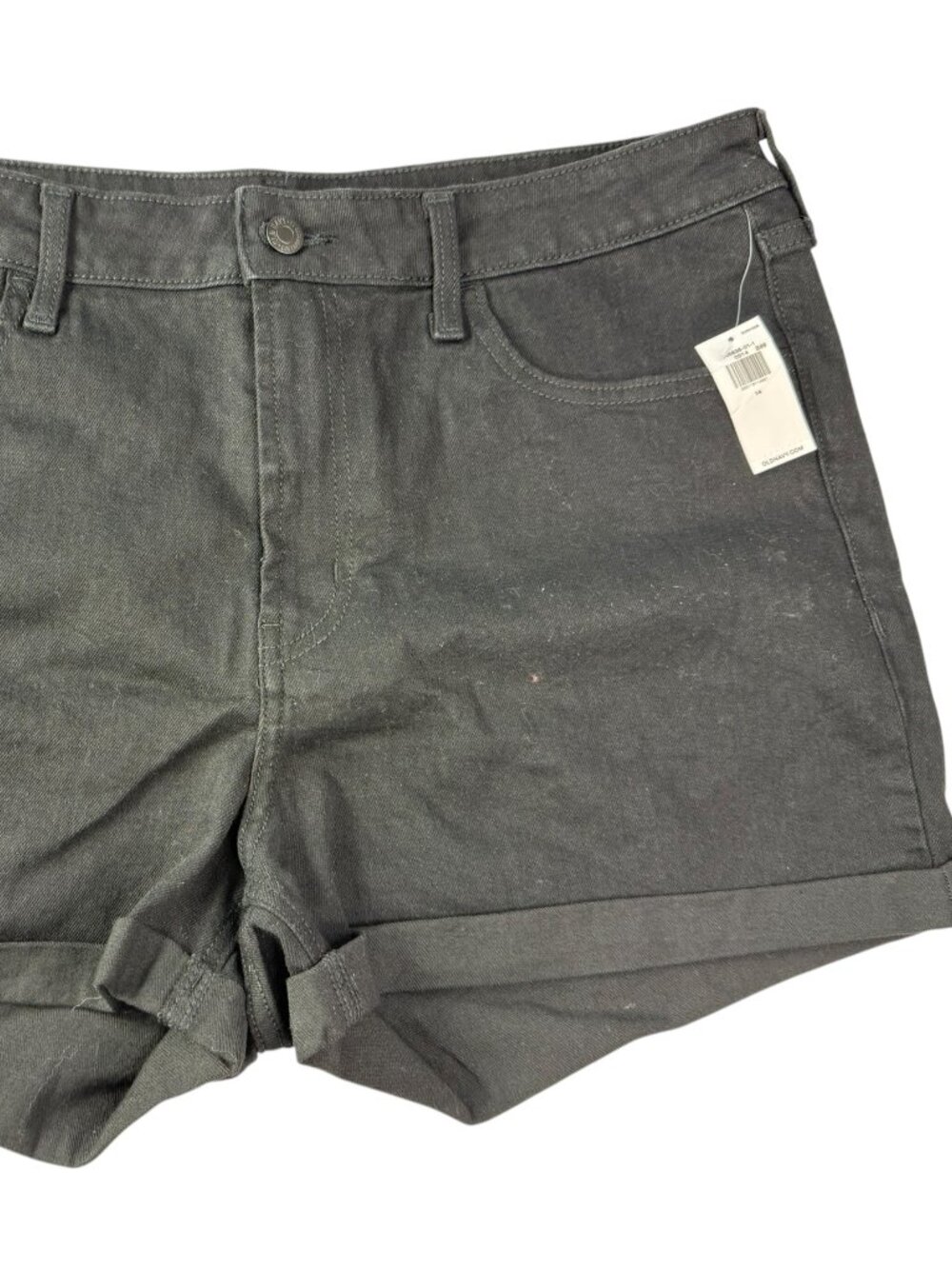 New NWT Old Navy Black Denim Jean Shorts Size Women's 14.  High Rise WOW Cuffed